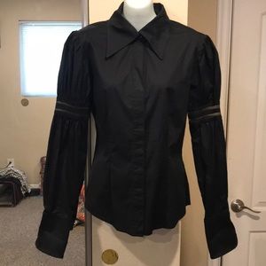 Finley black button down blouse